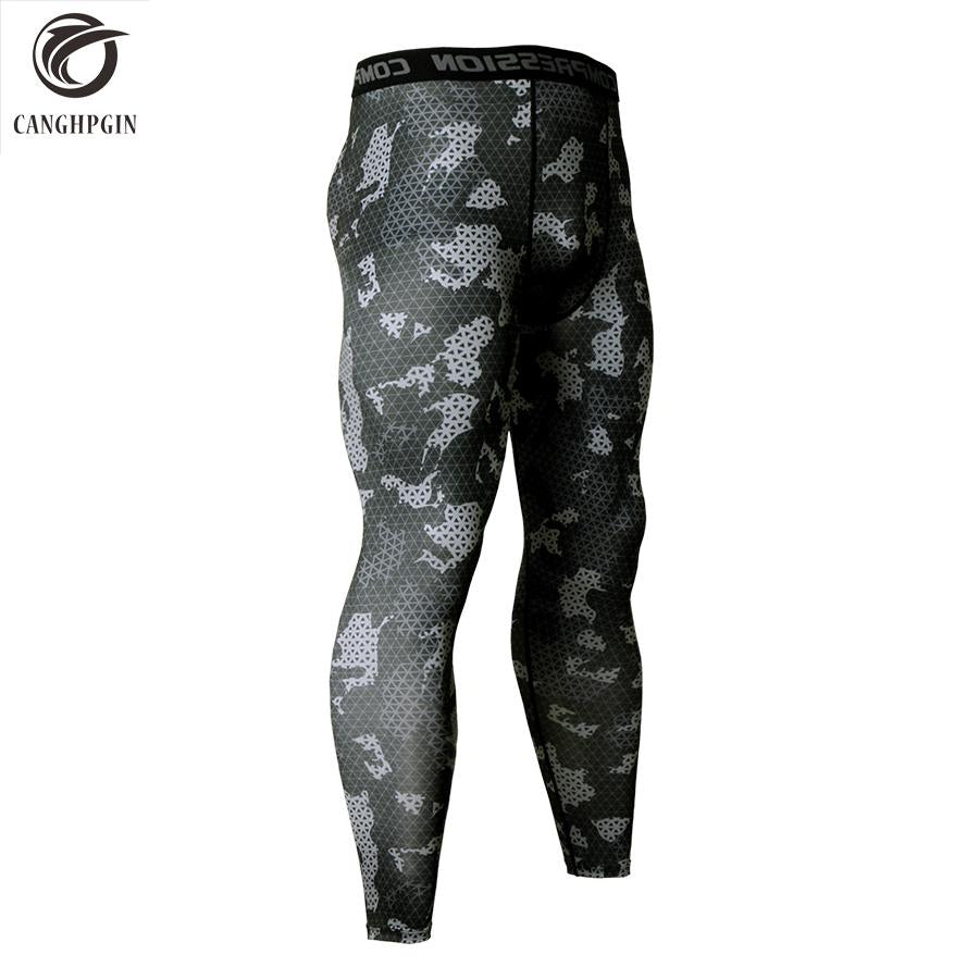 Mens Camo Gym/Weightlifting Compression Pants Fit Wear Jogging Leggings