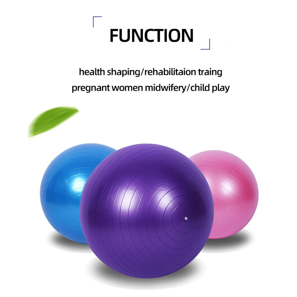 PVC Glossy Fitness Ball, Thickened, Exercise Home Gym Pilates Equipment Balance Ball 45cm/55cm/65cm/75cm/85cm