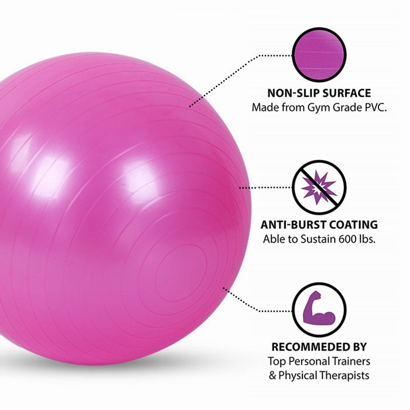 PVC Glossy Fitness Ball, Thickened, Exercise Home Gym Pilates Equipment Balance Ball 45cm/55cm/65cm/75cm/85cm