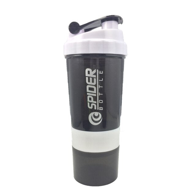 Spider Sports Shaker Bottle Whey Protein Powder Mixing Bottle, Sports Nutrition Protein Shaker Fitness Water Bottle With Three-layers