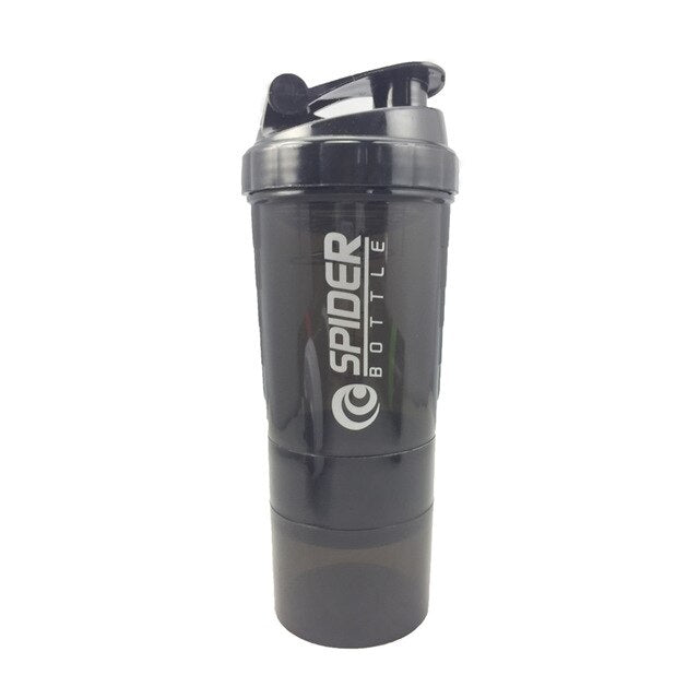 Spider Sports Shaker Bottle Whey Protein Powder Mixing Bottle, Sports Nutrition Protein Shaker Fitness Water Bottle With Three-layers