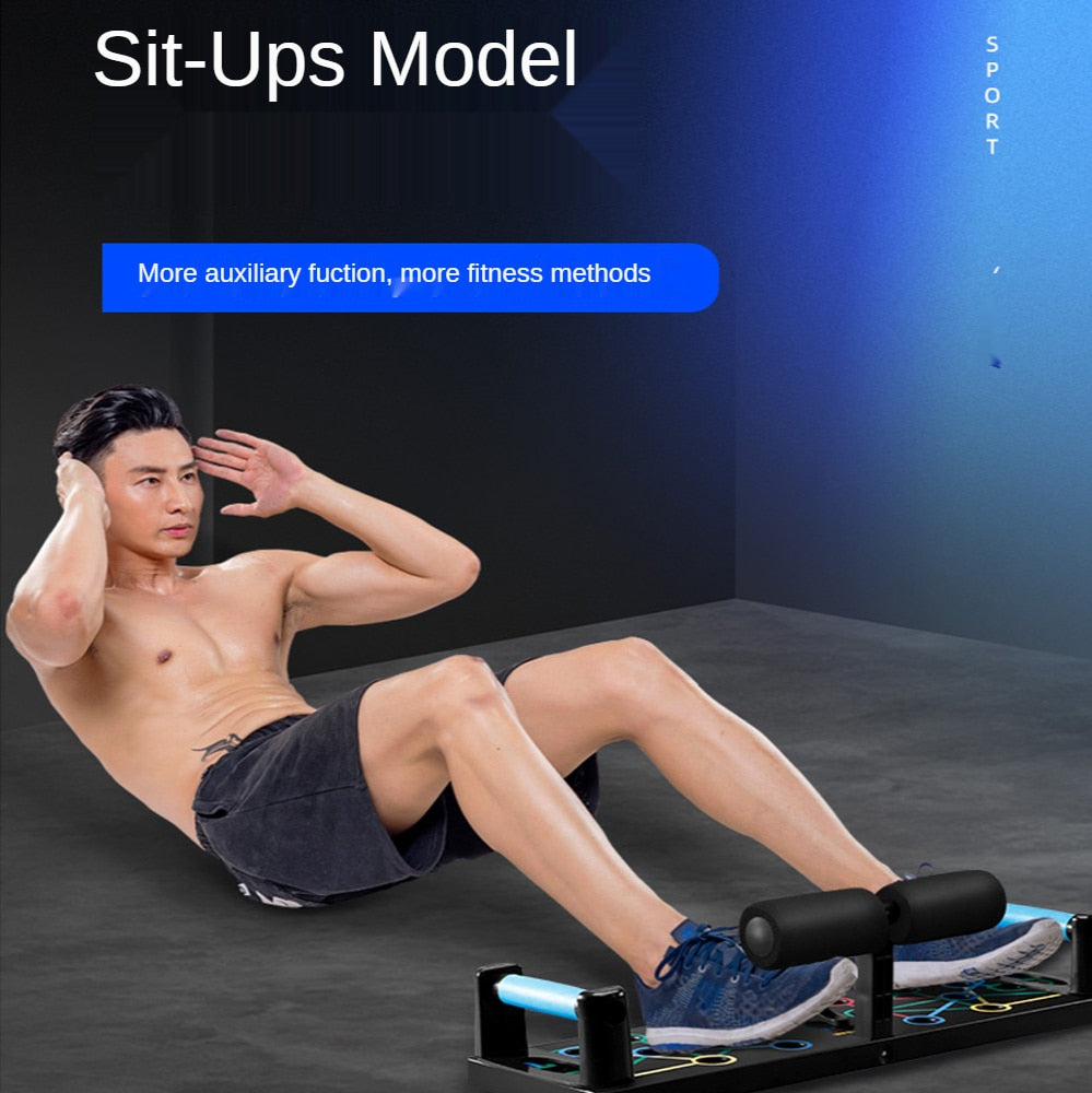 Push Ups Stands Rack Board with Latex Resistance Bands Exercise Muscle Trainer Push Up Stand Borad Home Gym