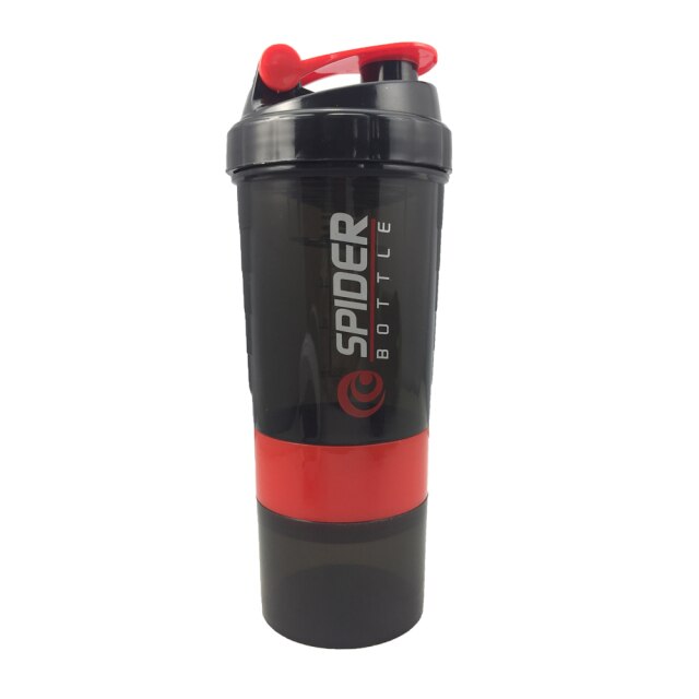 Spider Sports Shaker Bottle Whey Protein Powder Mixing Bottle, Sports Nutrition Protein Shaker Fitness Water Bottle With Three-layers