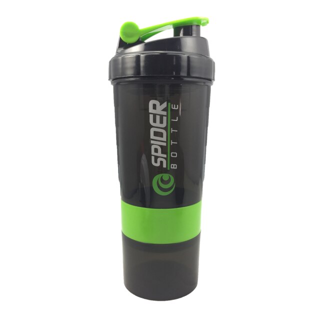 Spider Sports Shaker Bottle Whey Protein Powder Mixing Bottle, Sports Nutrition Protein Shaker Fitness Water Bottle With Three-layers