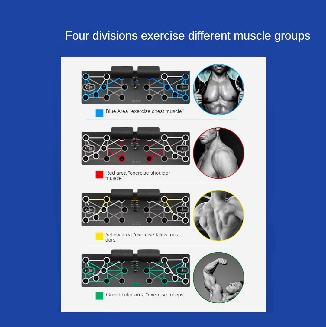 Push Ups Stands Rack Board with Latex Resistance Bands Exercise Muscle Trainer Push Up Stand Borad Home Gym